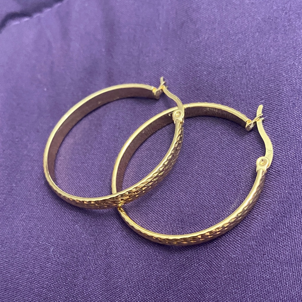 Elegant Goldplated Stainless Steel Hoop Earrings
